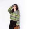 Women's Gradient Striped Patchwork Fuzzy Knit Pullover Sweater, 2025 Design