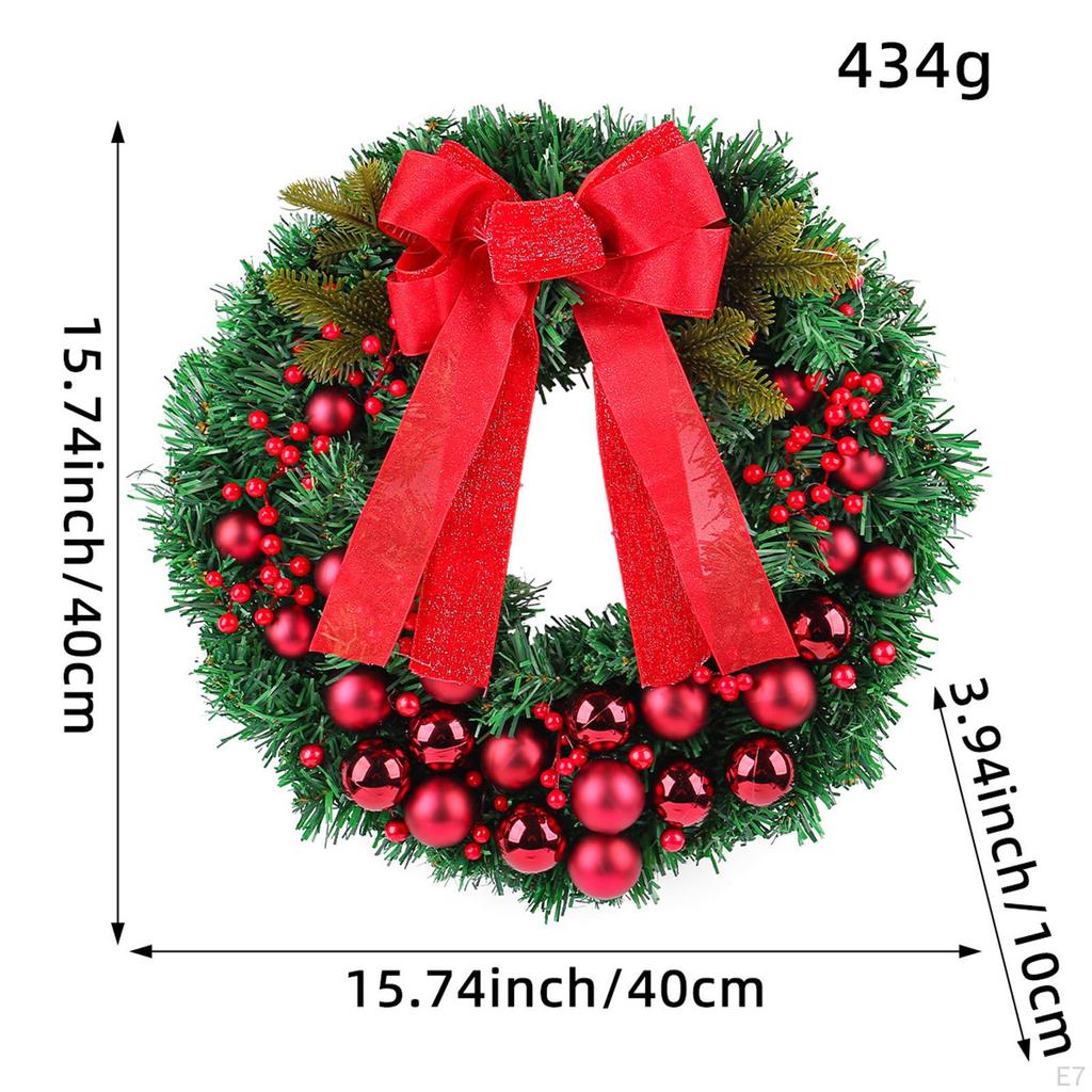 Artificial Christmas Wreath Ball Ornament Hanging Decor for Farmhouse