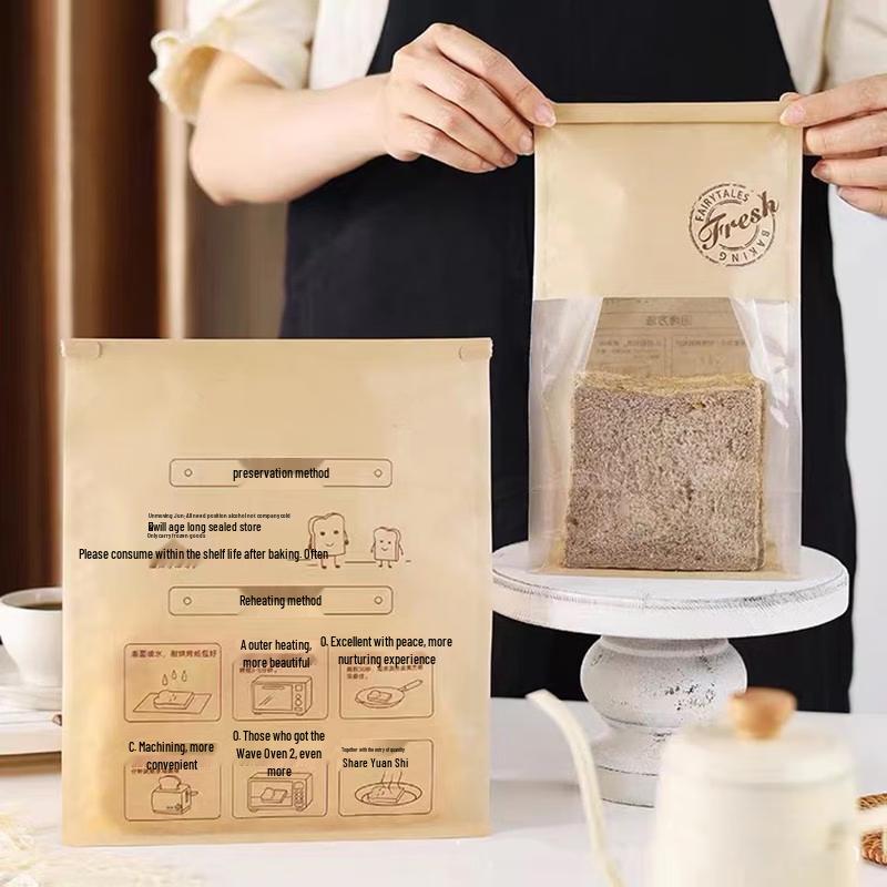 Kraft Paper Bread Toast Bags with Window