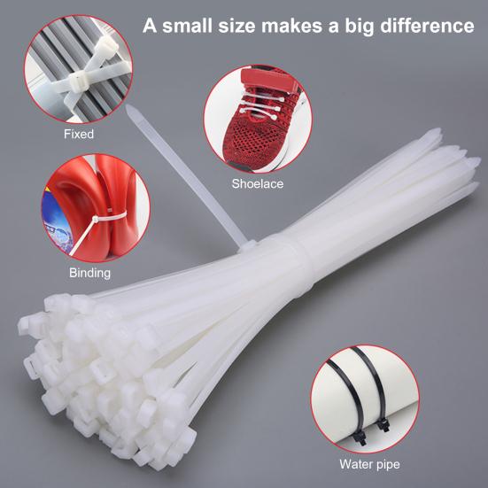 

Yousheng 20/50/100Pcs Universal Nylon Cable Tie Buckle Heavy Duty Self-Locking Nylon Zip Tie Multipurpose Indoor Outdoor Automotive Car Mount Wire Tie 20PCS