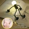 LED nattbordslampe Utskiftbar form Morsomt nattlys med sugekopp myk glød DIY-form Søt lyspære mann mini nattlys