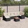Vidaxl 8-Cz. Garden Lounge Set, With Cushions, Black