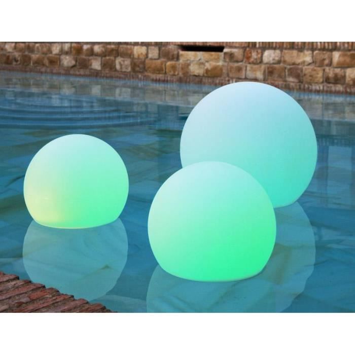 Boule Sphère Lumineuse Flottante 20 MOOVERE Outdoor Extérieur Solaire+batterie Rechargeable Led/rgb