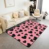 Cute Heart 3x5 Area Rug Cartoon Bow Knot Rugs for Living Room | Colorful Romantic Pink Fantasy Washable Rug,Valentine's Day Theme Love Heart