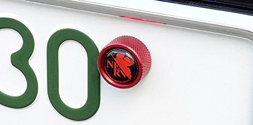 KYO-EI (Kyoei Industry) Evangelion: 3.0+1.0 Thrice Upon a Time NERV Automobile License Plate Bolt Ver. 2 RED (EVAPBR)