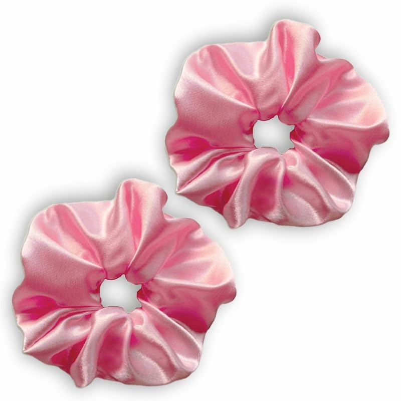 GUBB Satin Scrunchies Rose Gold For Women | Minimises Hair Loss & Breakage | Reduces Hair Damage & Split Ends | Frizz-Free & Crease-Free Hair | Pre