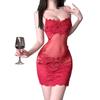 Sex underwear sexy temptation perspective mesh embroidery lace splicing suspender skirt women's nightdress