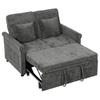 2 Seater Sofa Bed 3-in-1 Convertible Chenille Pull Out Sleeper Sofa with 5-Position Adjustable Backrest, Grey