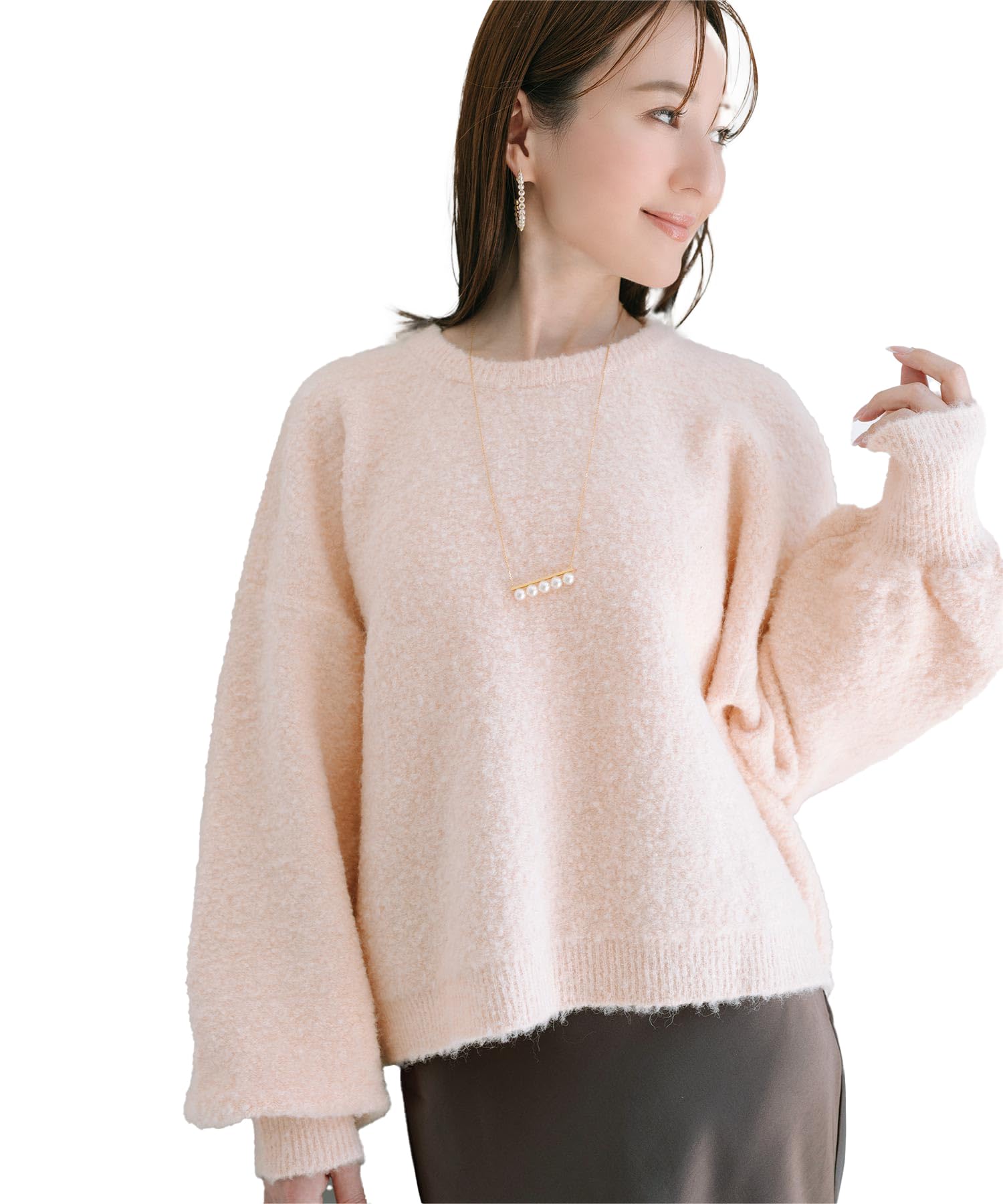 

Ваш укороченный трикотаж с круглым вырезом из смесовой шерсти, размер розовый BEXU1682, женский, M,