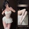 Female sexy skirt pure desire underwear mesh chest pad French steel rim vest free tutu skirt uniform