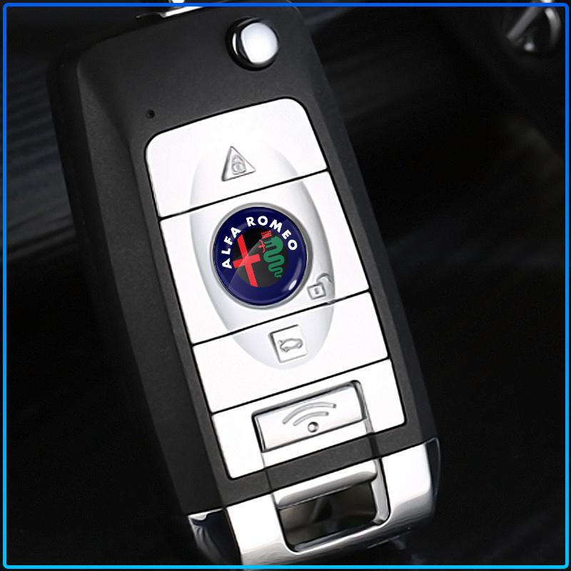 14mm Car Remote Key Fob Emblem Badge Radio Button Sticker For Alfa Romeo 147 159 156 Giulietta Giulia Mito Spider Alpha Nheadrest