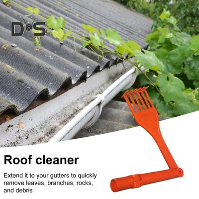 Rastrello da Tetto Strumento di Pulizia Testa Regolabile Multi-angolo Mini Rastrello Gocciolatoi Foglie Detriti Efficiente Pulitore per Gocciolatoi Tetto