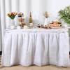 Oudain 6 Pcs Plastic Table Skirts and Stain Proof Table Cloths 54 X 108 In Plastic Tablecloth 168 X 29 In Disposable for Wedding Baby Shower