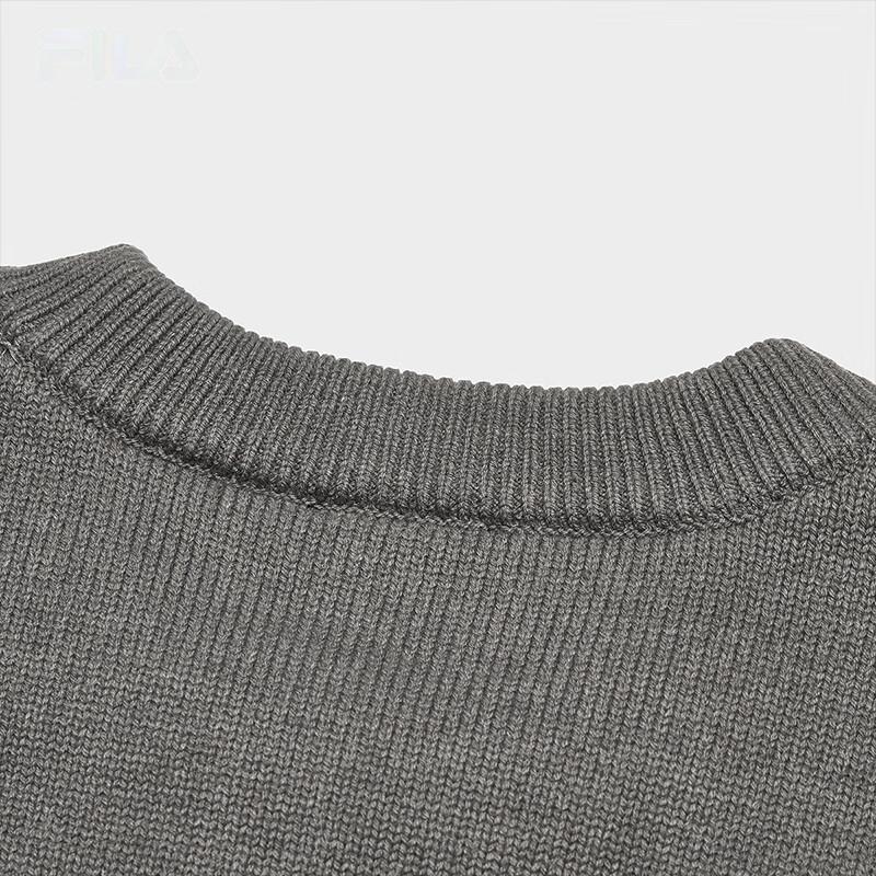 Fila Original F1911 Knit Sweater Round Neck Fashion Versatile Long Sleeve Men Tops Gray F51M449401F-MG