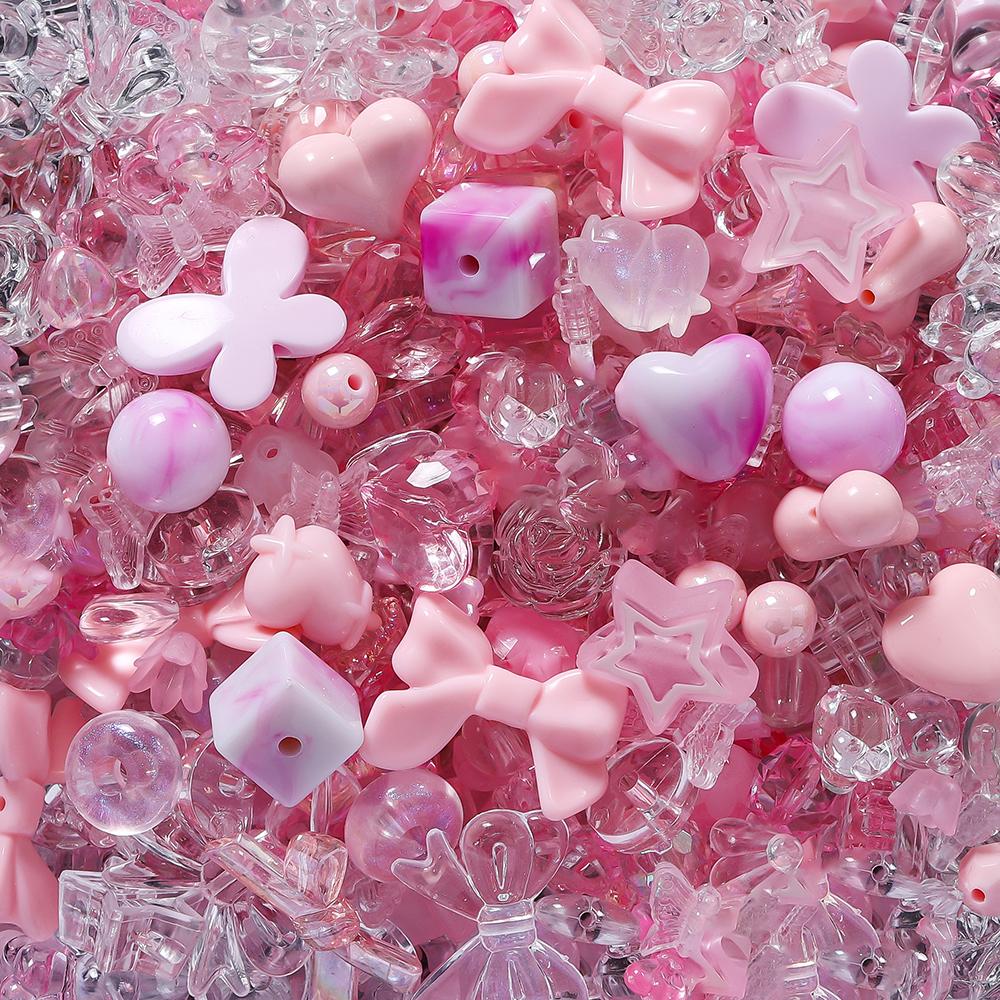 20g/lot Mixed Bowknot Beads Star Heart Butterfly Acrylic Spacer Bead for Jewelry Making DIY Bracelets Necklace Accessories