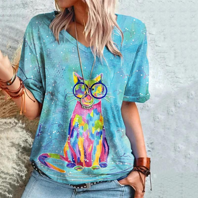 Summer New 3d Printe Women's Clothing Spring/Summer New Style Loose Printed T-shirt