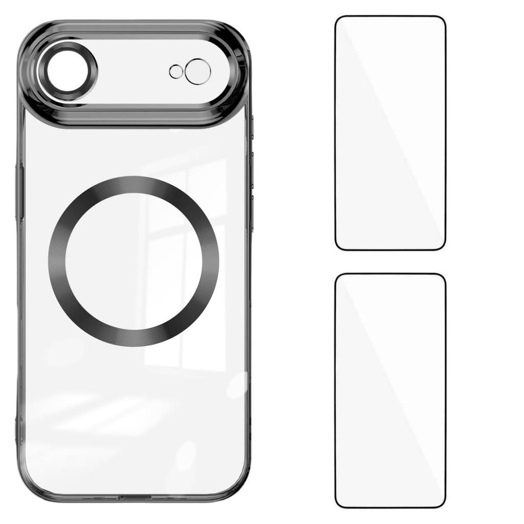 Für iPhone 17 Air Magnetische Hülle WANLONFENG WX Serie TPU Handyhülle mit 2 Stück Schutzfolie/Objektivfolie