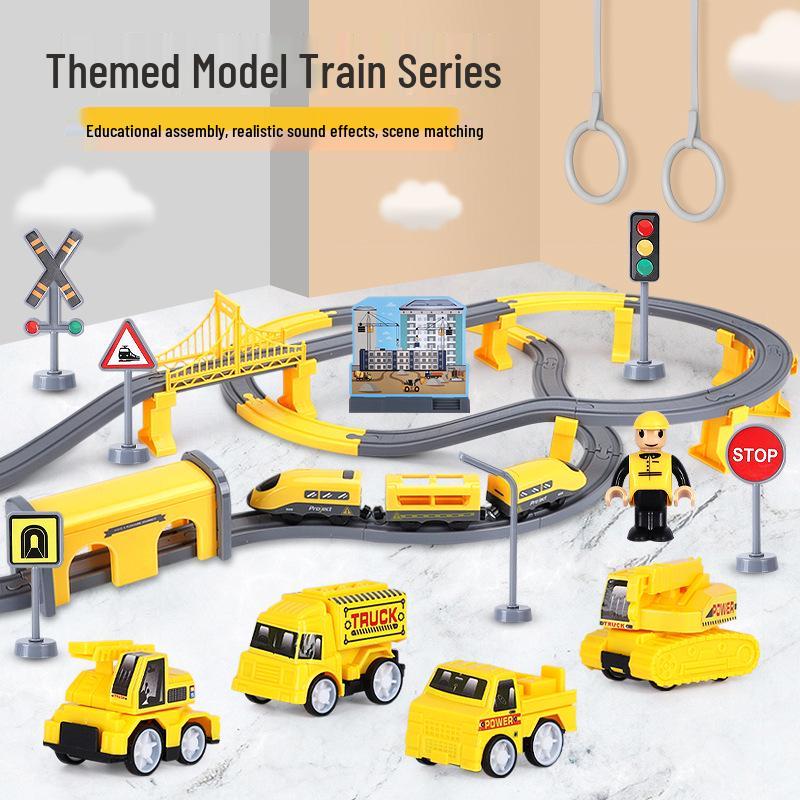 DIY Electric Track Car Toy for Boys – Magnetic Train Building Blocks Set