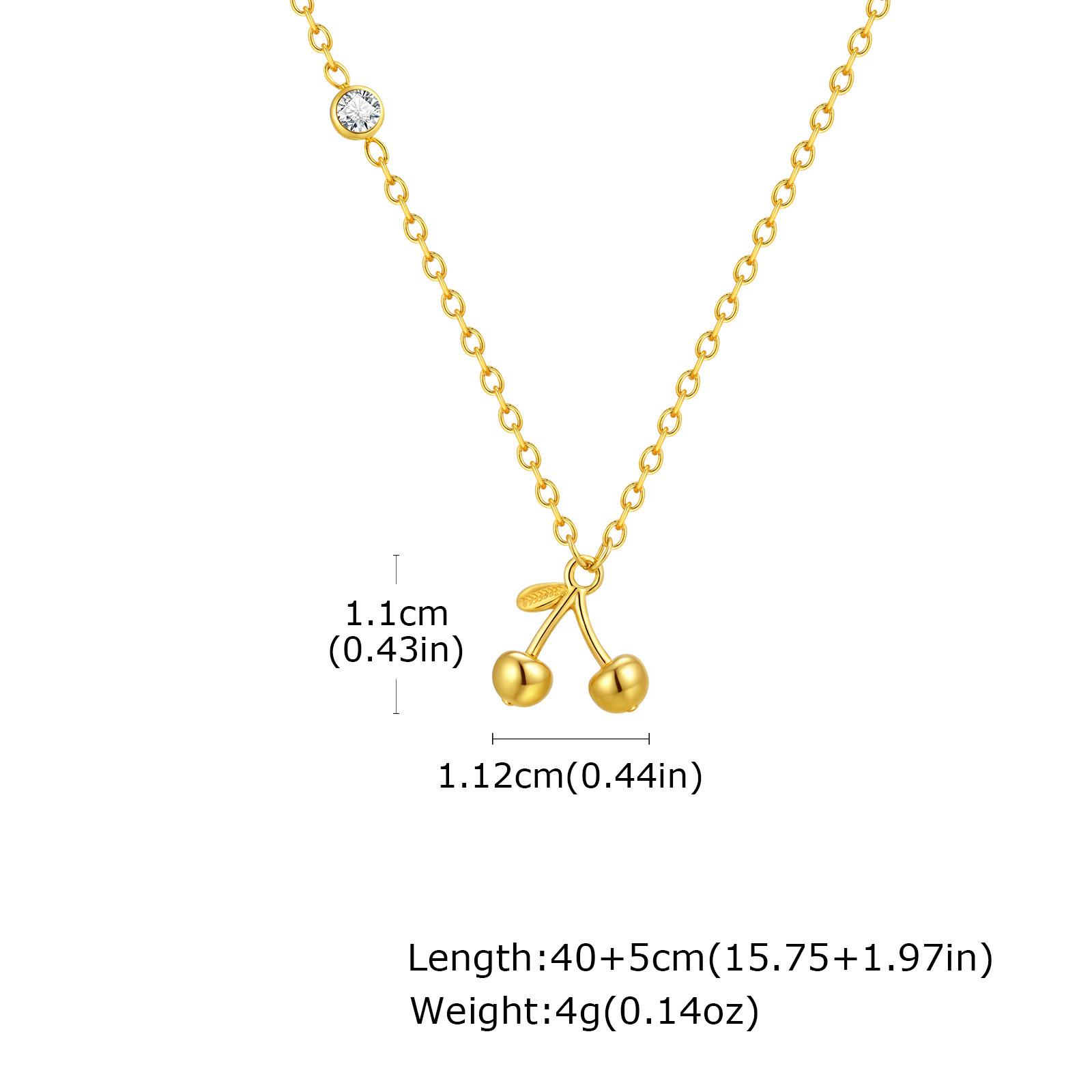 

Fashion Accessories, Stainless Steel Zircon Cherry Gold Necklace 2074 золотой