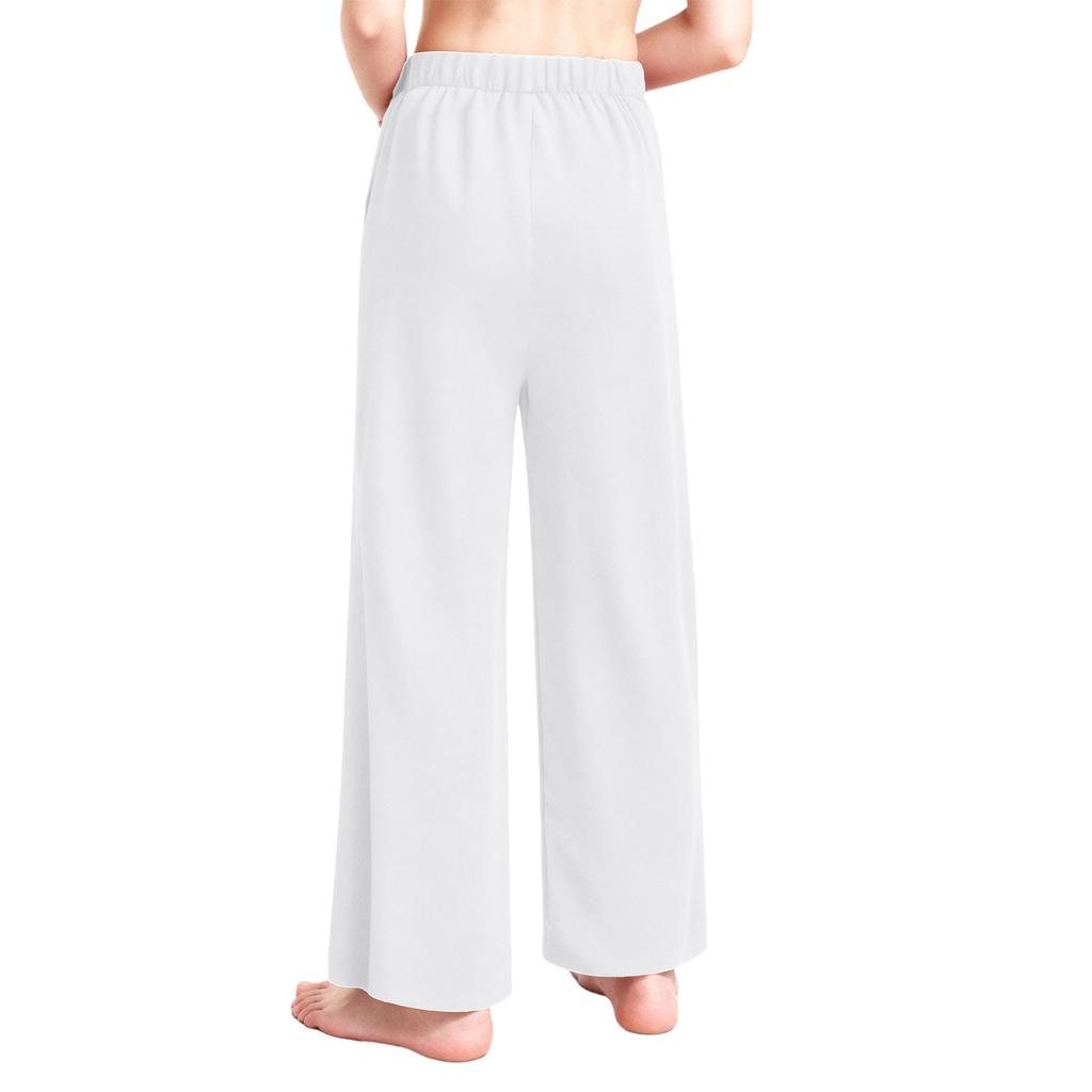 Elastic Waistband Wide-Leg Pants for Boys: Solid Color Dancewear for Liturgical Praise Performance