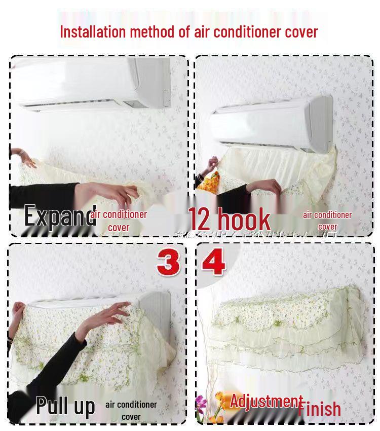 Universal Wall-Mounted Air Conditioner Dust Cover, Fits 1P and 1.5P Units, Easy Installation Without Removal