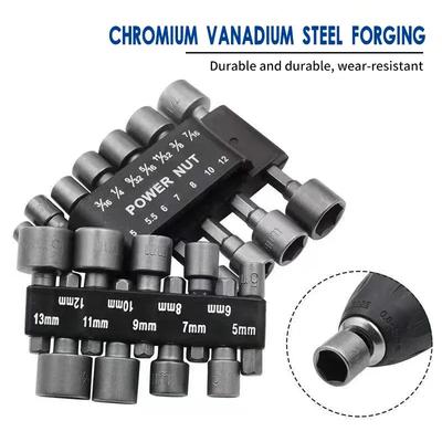 14PCS Hex Socket Bit Set Power Screwdriver Bits Air Tool Kit Chrome Vanadium Steel Socket Wrench Set