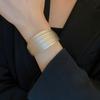 Wide Metal Bracelet Multilayer Wires Open Adjustable Cuff Bangles for Women Fashion Personality Luxury Jewelry Accessories Gift
