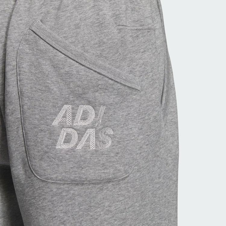 Adidas All Season Fleece Wide Pants With Embroidered Letter Details Women Bottoms Medium-Heather-Grey IZ4562