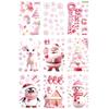 Cute Pink 3D Christmas Window Clings (9-Piece Set)