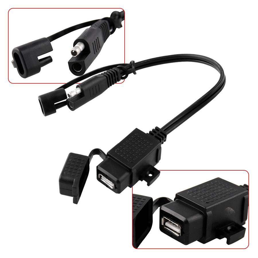 Motorcycle  Waterproof  Sae To Usb Phone Gps Charger Adapter  12V