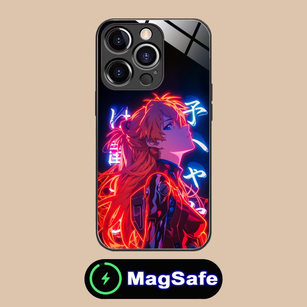 Anime EV Asuka Mobile Phone Case for iPhone 17 16 15 14 13 12 11 Air Pro Max Plus Mini MagSafe Glass Colorful Cover Cover Luxury