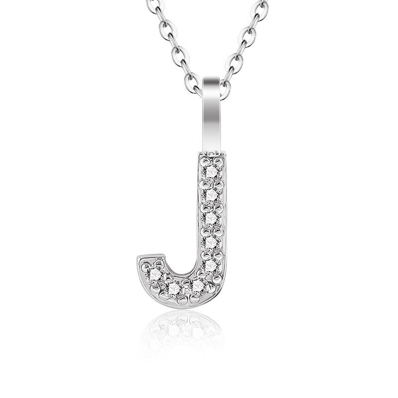 925 Silver Gold Small 26 Letters A- Z Zircon CZ Pendant Monogram Necklace Me Initial Alphabet M A Jewelry