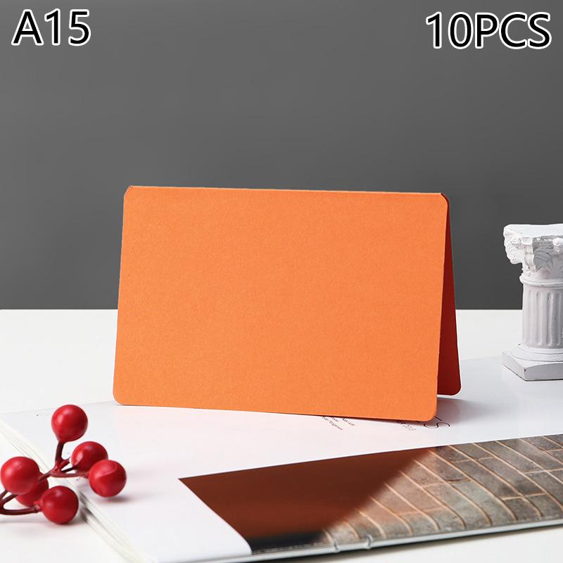 10 Stück Kraftpapier Blanko Grußkarten Faltbar Mehrzweck Hartpapierkarte Hochzeit Festival Umschlagkarte Einladungskarte