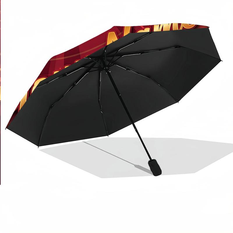 8 Rib Auto Folding Umbrella AS Roma Print Custom Name Text Portable Rain Gear