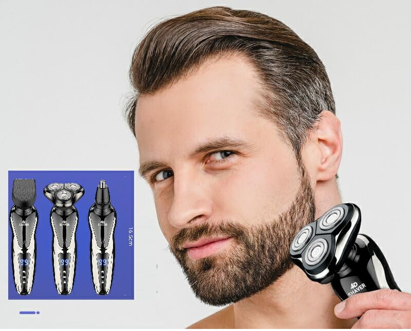 Shaver Beard USB Rechargeable Face Shaver Nose Hair Clipper for Men Women Business Trip Men's Dar-menshaver02