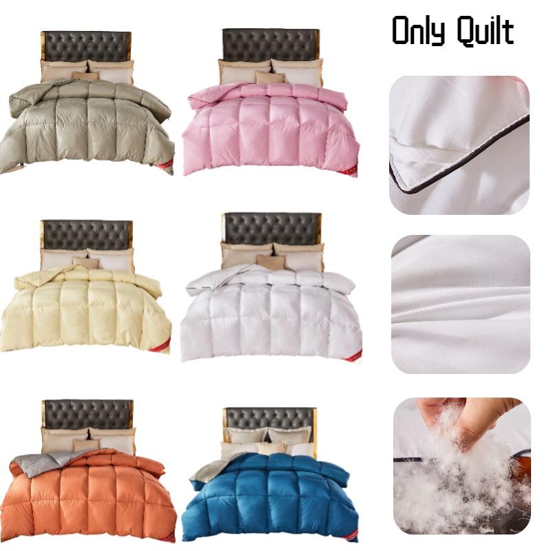 Duvet Color Solid Thickened Warm Goose Down Filling Quilt Natural Winter Blanket
