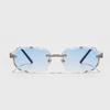 New Rimless Luxury Sunglasses Diamond Cut Sun Shades For Man And Women Designer Brand Glasses Uv400 Frameless Eyewear