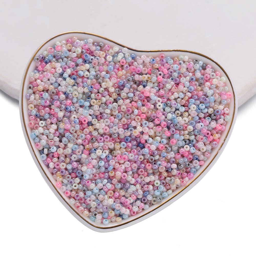 1000pcs 2mm Glass Seed Beads Colorful Spacer Loose Beads for DIY Crafts Necklace Bracelet Earring Jewelry Making Accessories