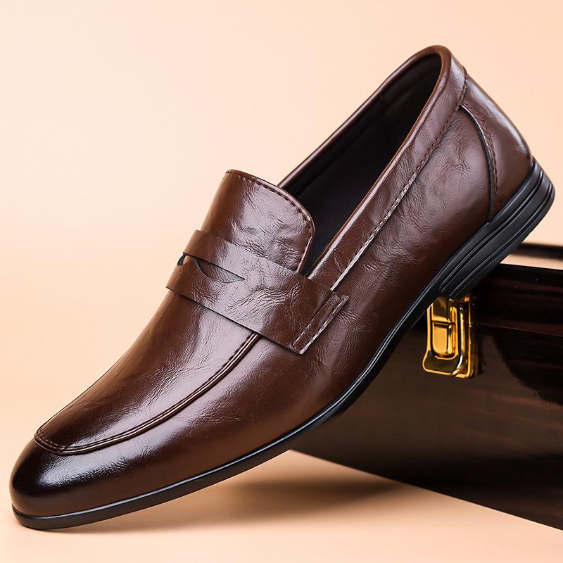 Fashion Men's Leather Shoes 2025 New High-quality Business Casual Shoes Men Loafers Spring Autumn Luxury Designer Dress Shoes Size 39-44