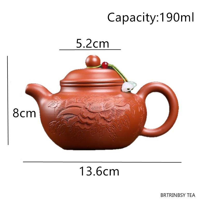 190ml Yixing Handmade Purple Clay Teapot Tradition Household Zisha Tea Pot Raw Ore Zhu Mud Kettle Chinese Tea Set Teaware