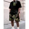 3D Digital Printed Round Neck Camouflage Summer Men's Set T-shirt Shorts