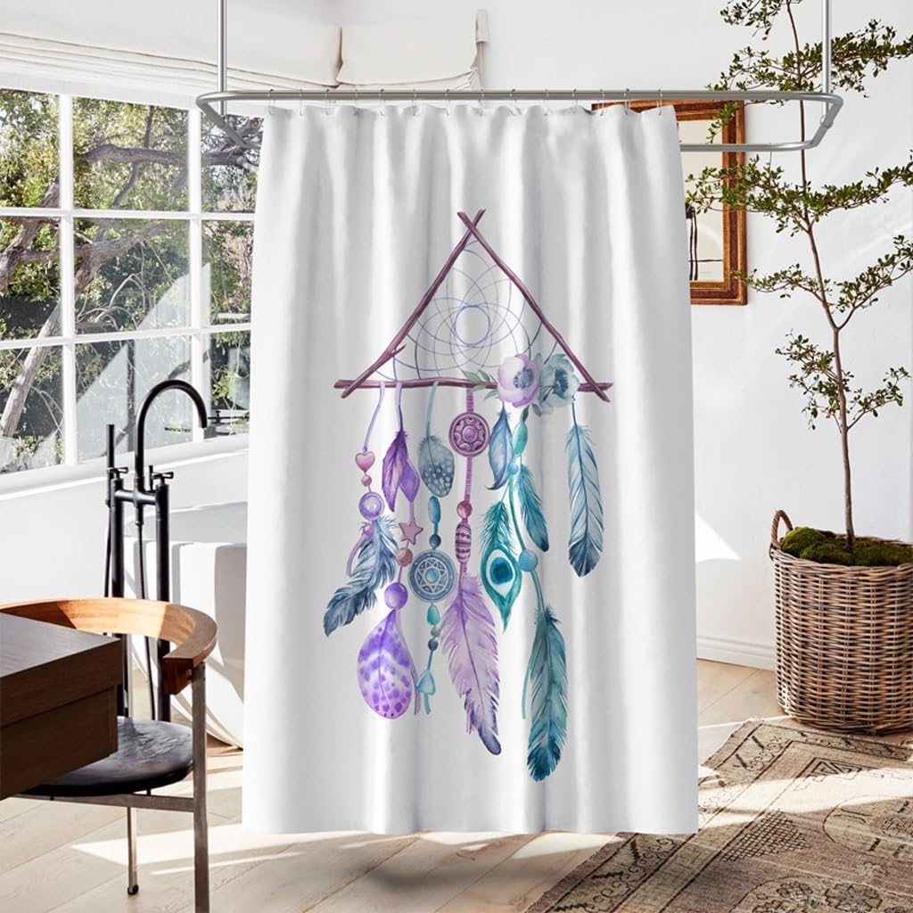 1Pcs Abstract Pattern Waterproof Polyester Home Shower Curtain With Hook Machine Washable Suitable For Bathroom Decoration