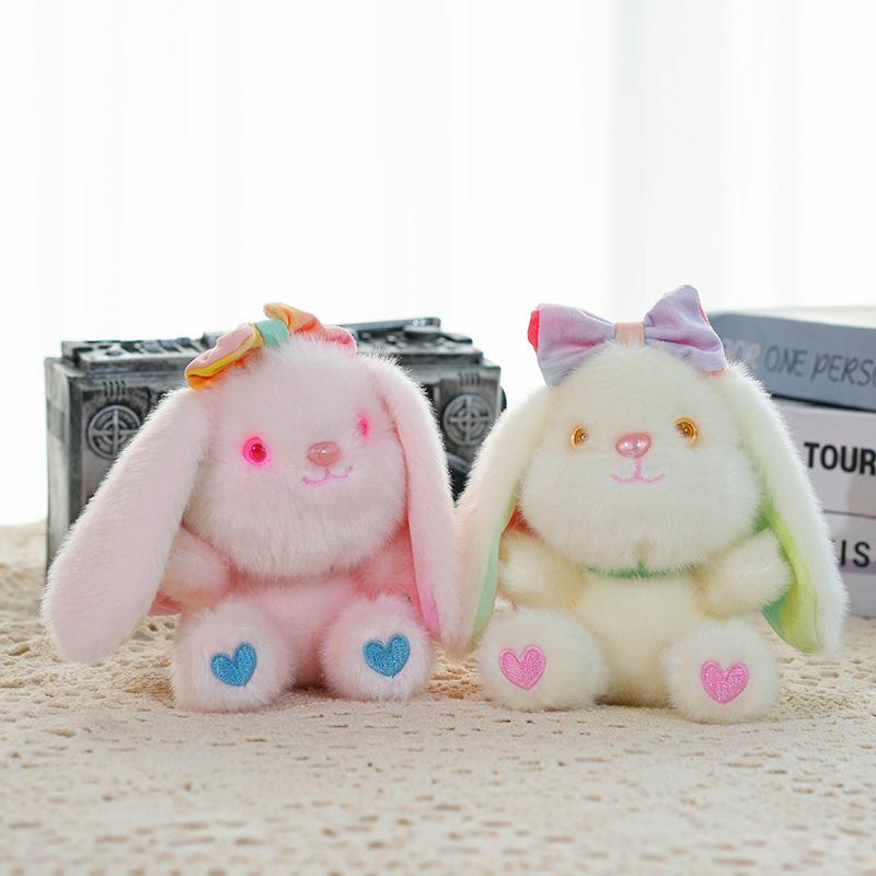 Cartoon Plush Toy Rabbit with Lop Ears Cute Stuffed Bunny Doll Backpack Pendant Gift