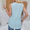 Women's Top Solid Color V-Neck Sleeveless Cut-out Vest