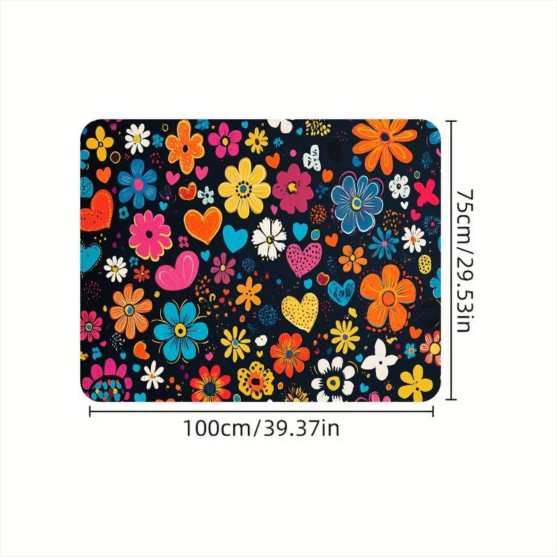 1pcs Car Trunk Mat Colorful Flower Design Dust-Proof Mat Wear-Resistant Dirt-Resistant Easy-Care Cargo Liner for Car Interior
