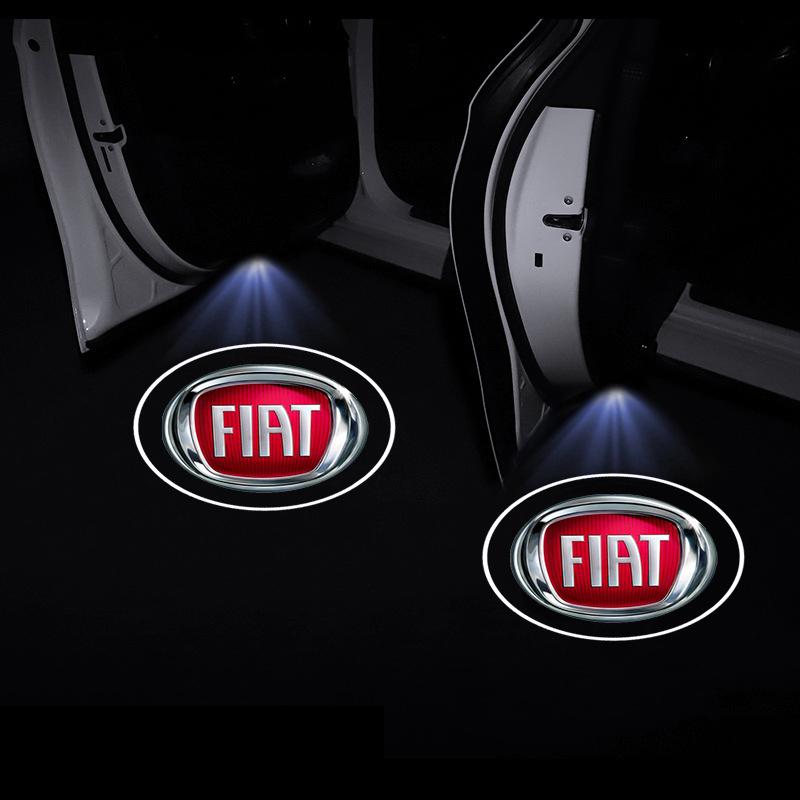 2 Stück Auto Tür Projektor Lampen LED Willkommenslicht Emblem für Fiat Abbas 124 125 500 Abarth Palio Punto Stlio Tipo Panda Doblo