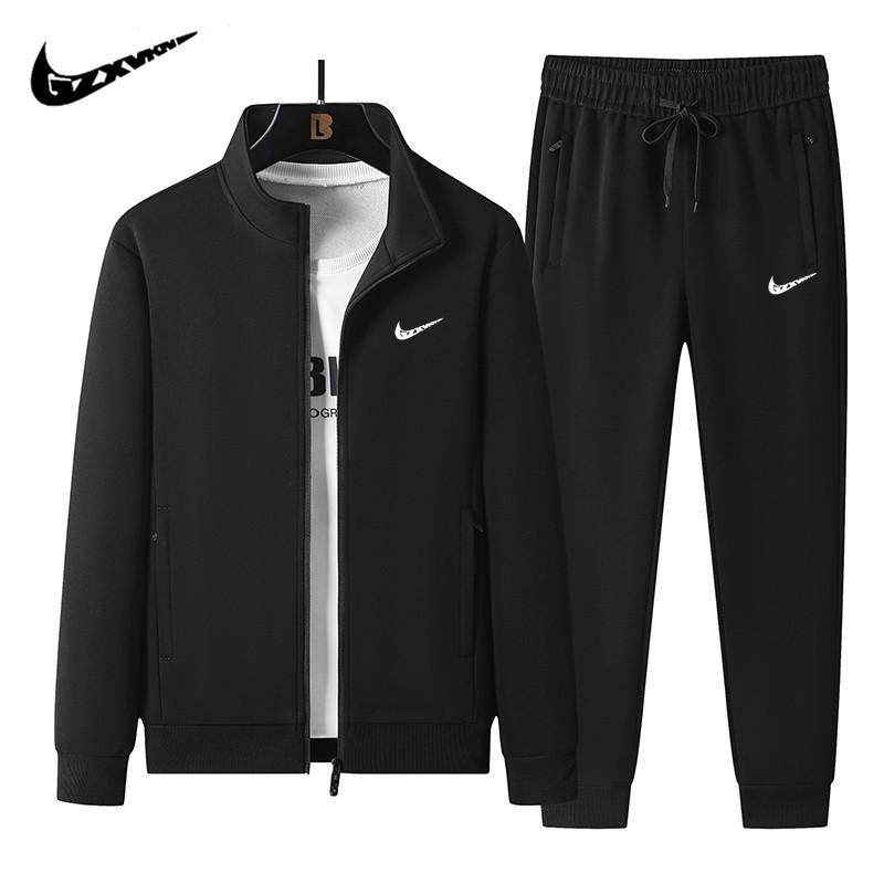 2025 Herren Freizeit Baumwoll Trainingsanzug Set: Reißverschluss-Strickjacke & Sportbekleidung Zweiteiler