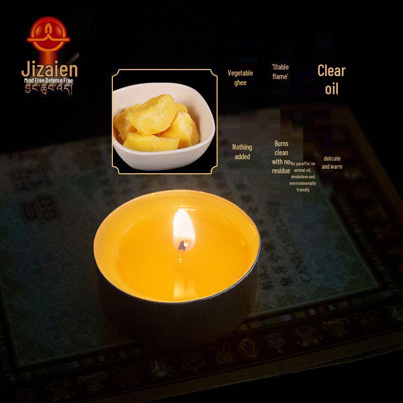 Ghee Lotus Lamp for Buddha Offering - Available in 1.5 to 24 Hour Durations