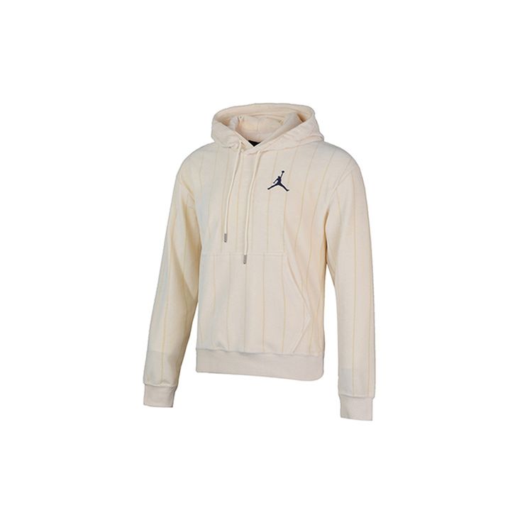 Jordan Air Vertical Stripe Fleece Hoodie Pullover Men Hoodie Beige CD5740-271