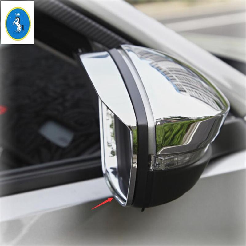 Chrome ABS Auto Rearview Mirror Rain Shade Rainproof Blades Back Mirror Rain Cover Trim For Volkswagen T-Roc T Roc 2018 - 2024